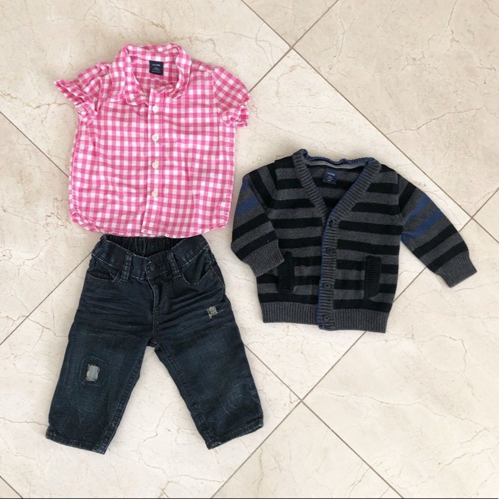 Gap jacket , jeans and shirt